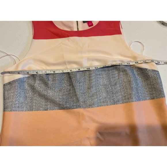 Vince Camuto Womens Striped Shift Dress Round Neck Back Zip Pink White Size 6 - Picture 5 of 8